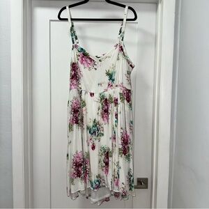 Torrid Floral Mini Dress - White and Pink